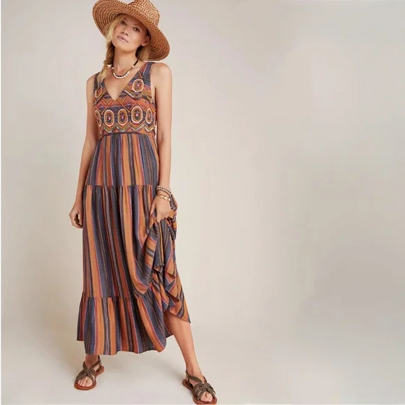 sachin and babi light blue dress Anthropologie Black Floral Embroidered Midi Dress Size 2 US